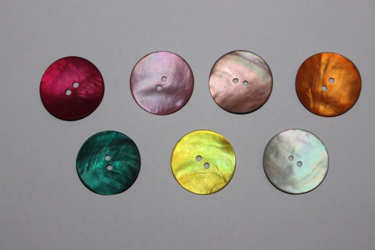 Lot De 6 Boutons En Nacre - Diamètre 17mm, Couleur Au Choix, Neufs, Fabriqués En France