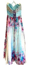Mary s Bridal Formal Prom Bridesmaid Dress Size 10 With Rhinestones Sequins