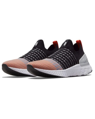 Nike Men s React Phantom Run Flyknit 2 Black Team Orange DQ7647-001- 8.5US (D41)