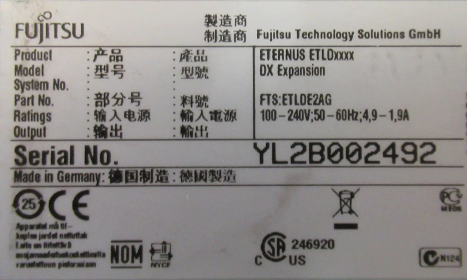Fujitsu Eternus 12x 3.5" DX Expansion Unit Array 12x 450GB 15K SAS HDD ETLDE2AG - Image 4 of 4