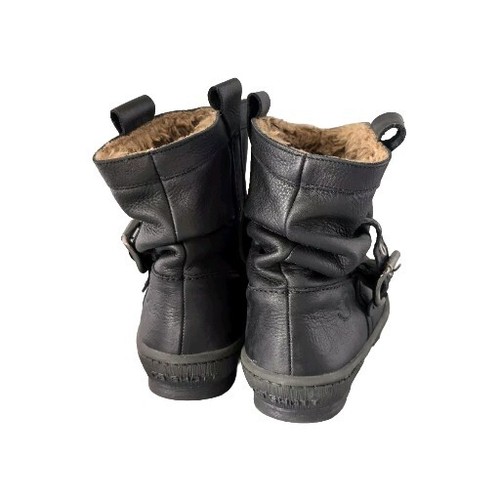 Neu Ca' Shott Copenhagen Biker Style Fell gefütterte Stiefel UK 7 EUR 41 schwarz Leder - Bild 3 von 6
