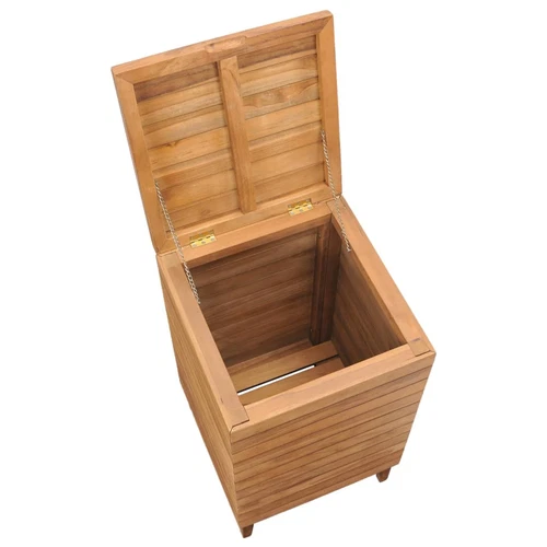 Laundry Basket 40x40x70  Solid Teak Wood O9I6 - Picture 5 of 7