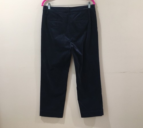 J.Jill Pants Womens 10 Blue Navy Corduroy Straight Leg Mid Rise Belt Loops NWT - Picture 2 of 7