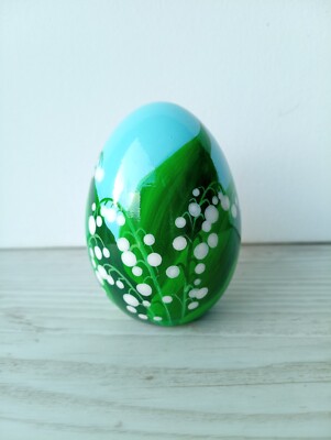 Easter egg hand-painted Lilies of the valley ornament Easter decorations