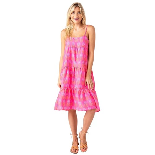 NWOT J. Marie Size M Maeve Pink Tulip Flower Print Dress - Picture 10 of 11