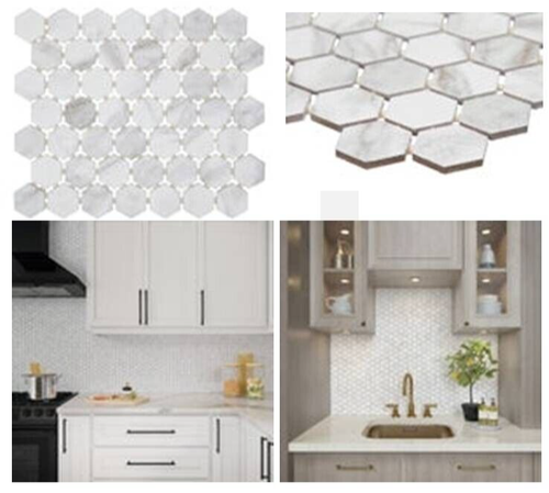 Mohawk Home 1-½” Hexagon Matte Marble Visual Mosaic 12-Tiles, Brilliant White - Picture 2 of 3