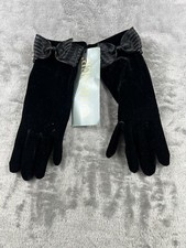 Isotoner Gloves Women  s One Size Black With Bow