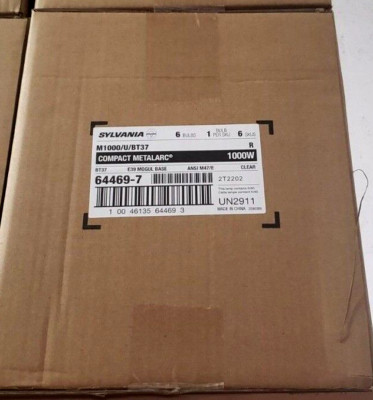 Case OF 6 Sylvania 64469 M1000/U Metalarc BT37 1000W 3800K E39 Metal Halide Lamp