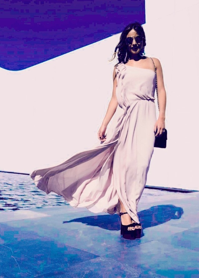 ★セール♪★BCBGMAXAZRIA Joyceワンショルダードレス★ BCBG MAXAZRIA JOYCE ONE SHOULDER RUFFLED FRONT SLIT GOWN