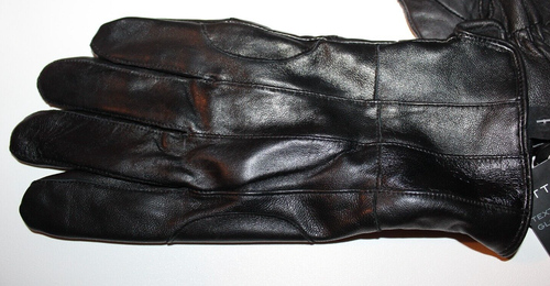 Attention Men's Black Leather Winter Texting Gloves Medium / Large - Picture 3 of 3
