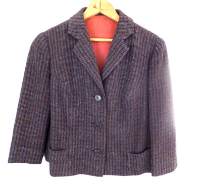 Vintage Custom Made Tweed Lined Women's Jacket