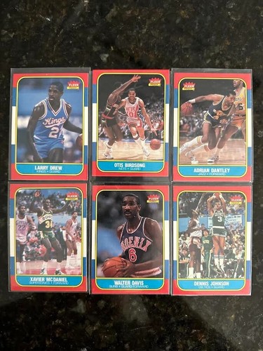 1986 Fleer Basketball - 6 card Lot P