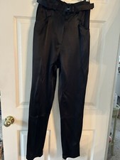 Christine Albers Vintage 1990  s Black Satin Size 8 Pants Side Zip Legs. EUC