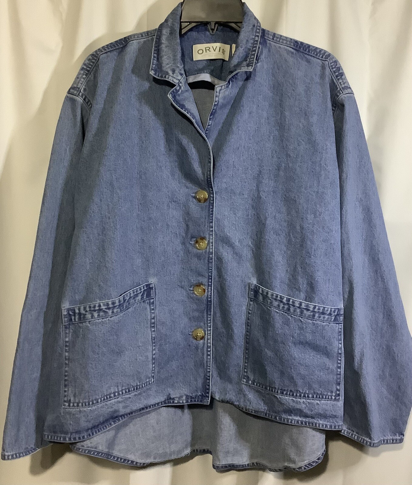 Orvis Button Front  Denim Jacket With Pockets, Si… - image 2