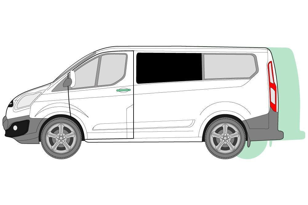 Ford Transit Custom Nearside Left Front Window Blackout Curtains 2013 - 24 LHD
