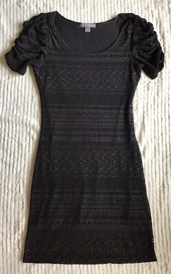 forever 21 black dress lace Layered Bow Lace Mini Dress CREAM/BLACK / S main image 0
