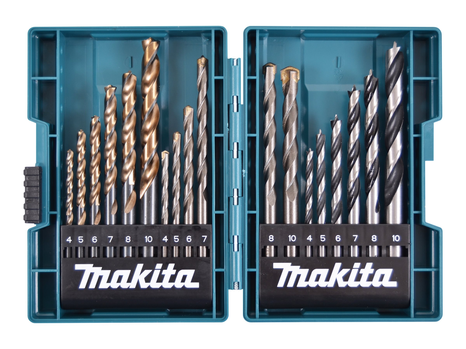 Makita Drill bit set 18 pieces 5 mm, 6 mm, 7 mm, 8 mm, 10 mm, 4 mm for B-49432