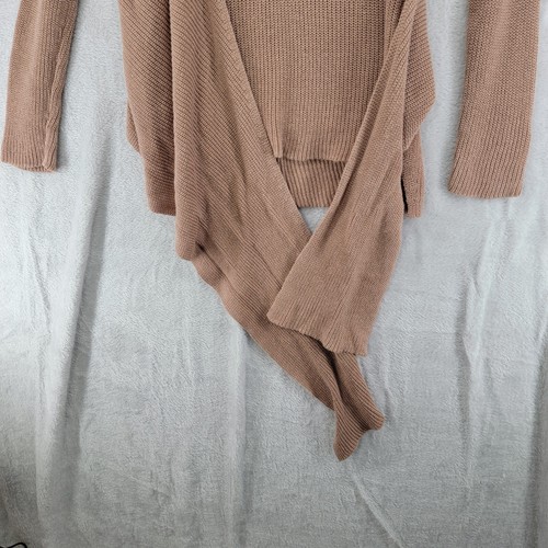 Acrobat Cross Tie Knit Sweater Taupe Linen Cotton Pullover Long Sleeve Size XS - Picture 7 of 11