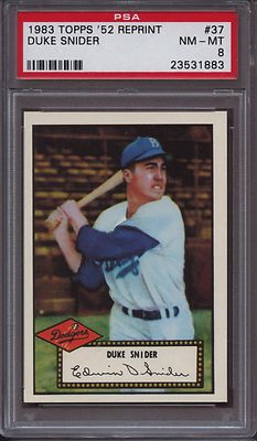 1983 Topps 1952 Reprint 37 Duke Snider PSA 8 NM Mint Dodgers HOF | eBay