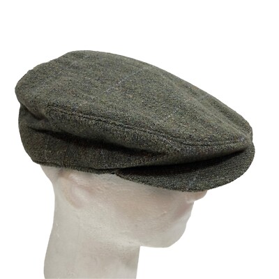 Vintage Men's Perry Ellis Wool Flat Cap Hat Newsboy Driving Cap Tweed M  MEDIUM