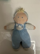 Vintage Eden Terrycloth 11 Blue Boy Plush Doll Yarn Hair Pastel Toy