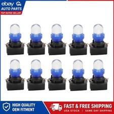 10x 194 Blue T10 168 Led Bulbs Instrument Gauge Cluster Dash Light With Sockets