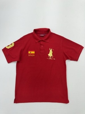 Harvey Miller Jungen rotes Polo Club T-Shirt Größe M gesticktes Logo Zustand