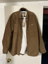 Telluride Brown Corduroy Jacket Sherpa Lined Workwear Outdoors - Men's Size XXL