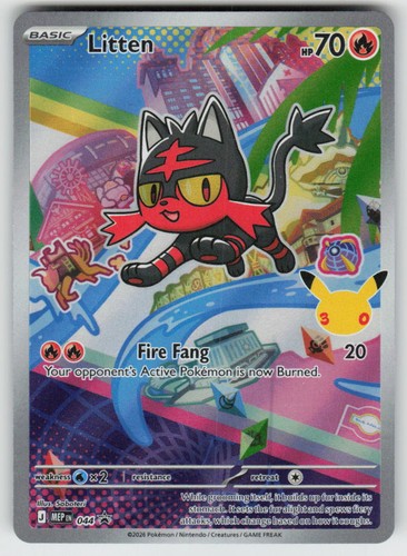 Litten 044 Holo Promo ME: Mega Evolution Promo Pokemon Near Mint