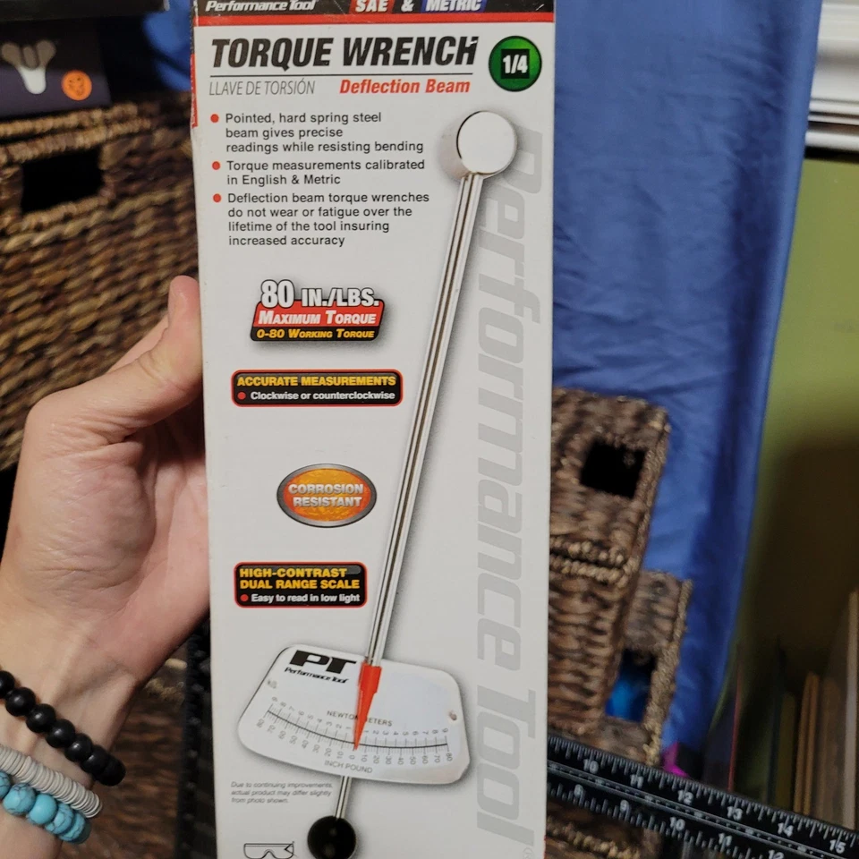 Performance Tool 1/4 Drive SAE Metric Deflection Beam Torque Wrench 0-80 In Lbs - Image 4 of 4
