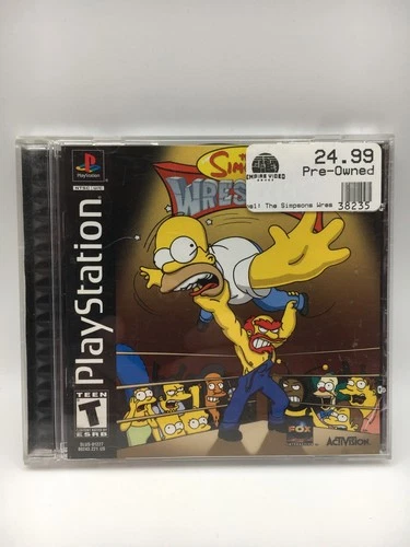 PS1 Playstation 2001 - The Simpsons Wrestling w/ Box & Manual (Works)