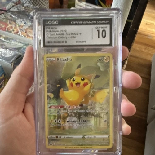 Pokémon CGC 10 Pikachu GG30/GG70 Crown Zenith Galarian Gallery Holo Card