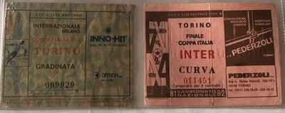 FOOTBALL - FC INTERNATIONAL TICKETS Finale Coppa Italia 1982 INTER VS TURINO