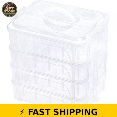New brothread 4-Layer Stackable Clear Storage Box for 80 Spools