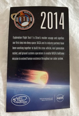 NASA Official Commemorative Orion EFT-1 Exploration Flight Test 1 Lapel Pin