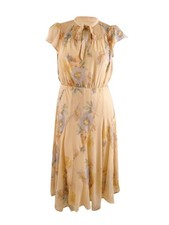 Lauren Ralph Lauren Women's Floral Crinkled Georgette Dress (10, Blush Multi)