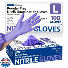 Supmedic Nitrile Exam Gloves, 3.5 Mil Powder-Free Food Safe Cleaning Chemo Ra
