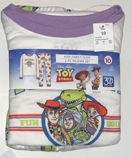 Disney Toy Story 2-Pc Pajama Set Kids Size 10 White/Muticolor New