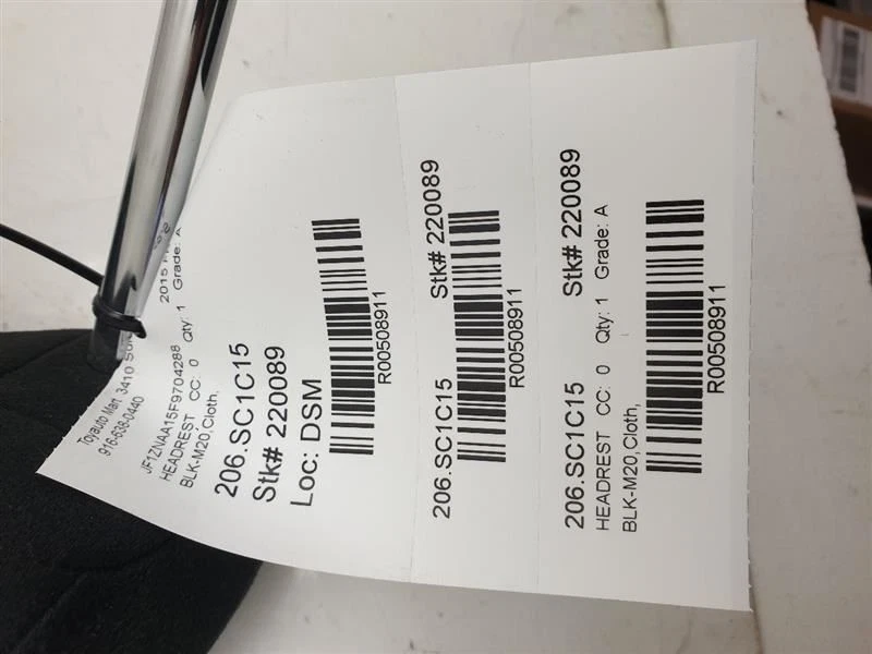 2015 SCION FR-S CLOTH HEADREST  - Image 4 of 4