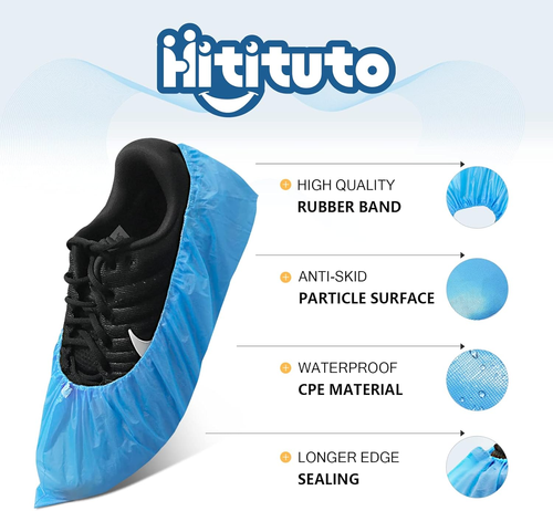 100 Pzs Cubre Zapatos Desechables Antideslizantes Impermeables Talla Grande Azul - 第 3/12 張圖片