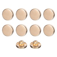 10 StüCk MetallknöPfe Zum NäHen,Rund,Flach,10Mm,Legierungsknopf,Goldfarben