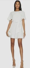 Milly Women's Solid White Liv Pleated Lined Mini Dress Size 8 MSRP 395
