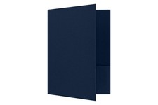LUXPaper 9" x 12" Presentation Folders  Two Pocket  9 x 12, Dark Blue Linen