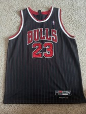 Authentic Michael Jordan Chicago Bulls Black Pinstripe 1984 Nike Jersey 54