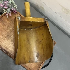 Large Antique Barn Scoop Galvanized Feed Grain Scoop with Wood Handle Painted