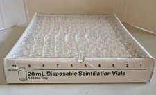 Disposable Scintillation Vials 100 Pcs Sealed W/lids 20 ml 