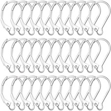 30 Pcs Leverback Earring Hooks, Stainless Steel Clasp Hoop, Hypoallergenic Dangl