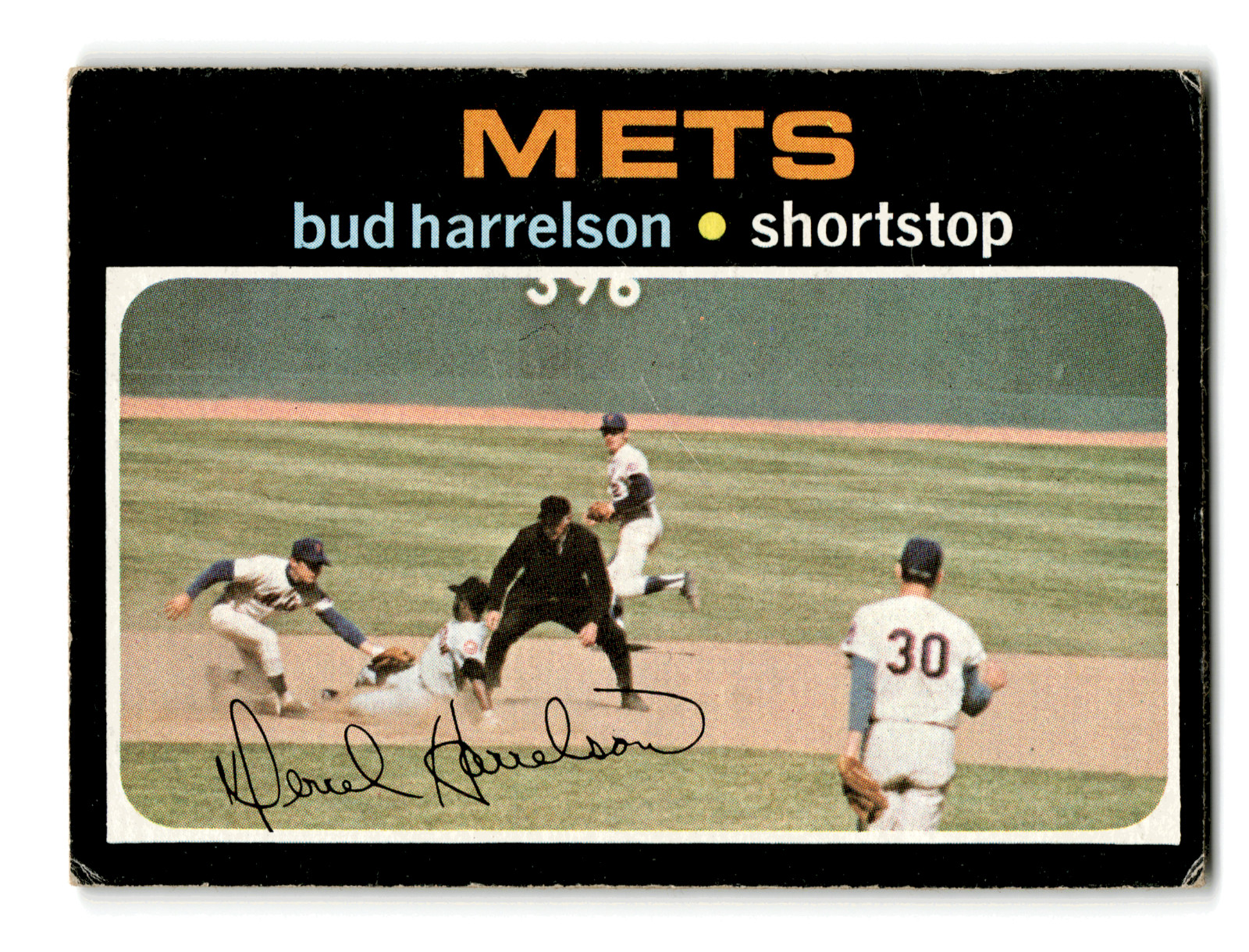 Bud Harrelson Nolan Ryan 1971 Topps #355 New York Mets Vintage VG-EX