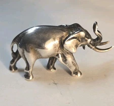 Taxco Sterling Silver Miniature Elephant Figurine Eagle 3 Assay Mark 