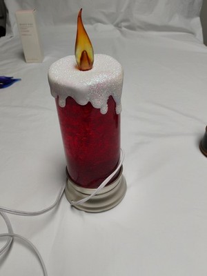Christmas Candle light 9-Inch, glitter, red electric Holiday Winter